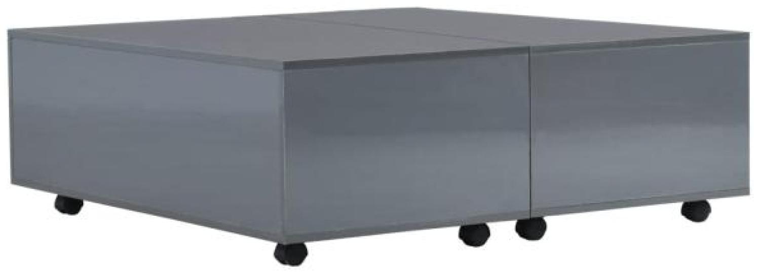 vidaXL Couchtisch Hochglanz-Grau 100x100x35 cm 283726 Bild 1
