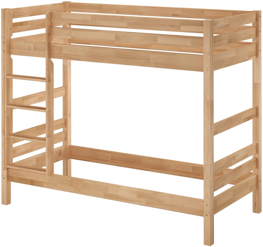 Breites Etagenbett Massivholz Buche 100x200 Stockbett mit wählbarem Zubehör V-60.17-10ohne Zubehör Bild 1