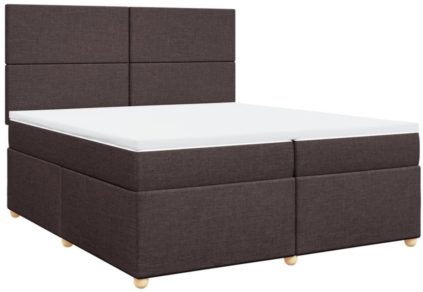 vidaXL Boxspringbett mit Matratze Dunkelbraun 200x200 cm Stoff 3291383 Bild 1