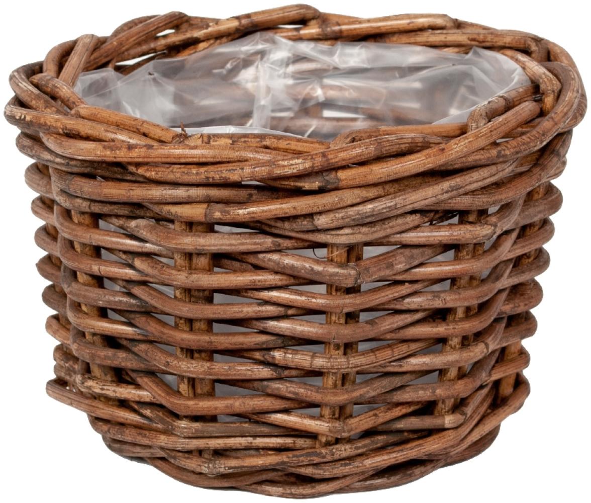 Pflanzkorb VERONA-Rund ca. D20cm Natural Brown Rattan Blumenkasten Blumenkorb Bild 1