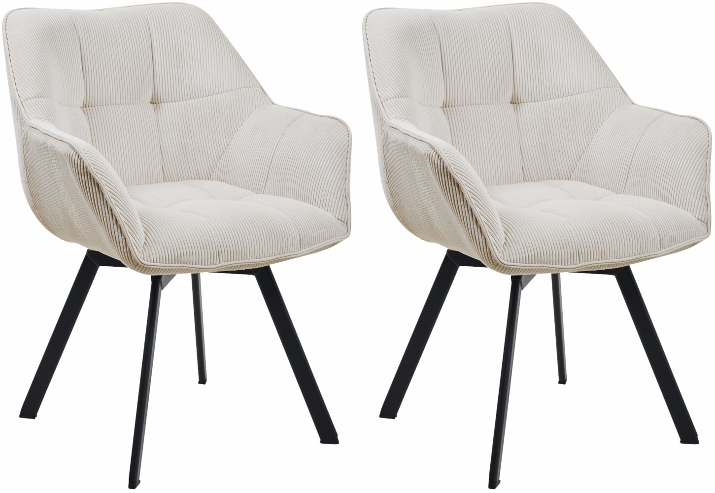 CLP 2er Set Esszimmerstuhl Jordi Cord,creme Bild 1