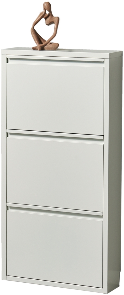 Schuhkipper >Bert< 3 Klappen, 6 paar Schuhe, weiß, Metall - 51x104x16cm (BxHxT) Bild 1