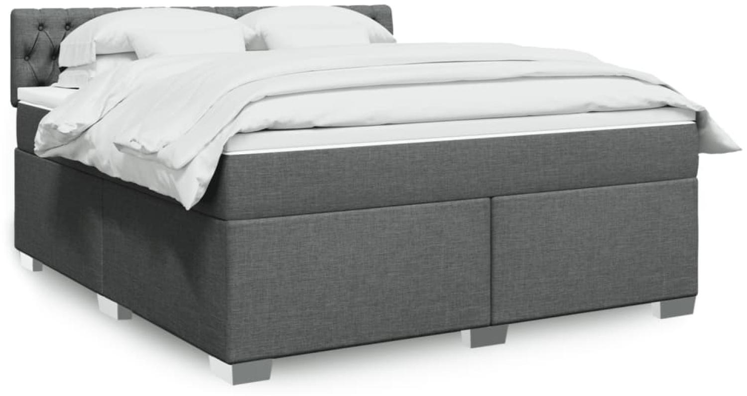 vidaXL Boxspringbett mit Matratze Dunkelgrau 180x200 cm Stoff 3285975 Bild 1