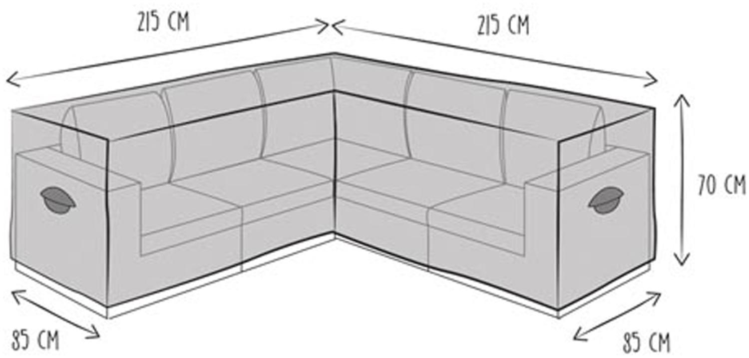 Wetterfeste Schutzhülle Abdeckung für L-förmiges Garten Lounge Set, 215x215x85cm Bild 1