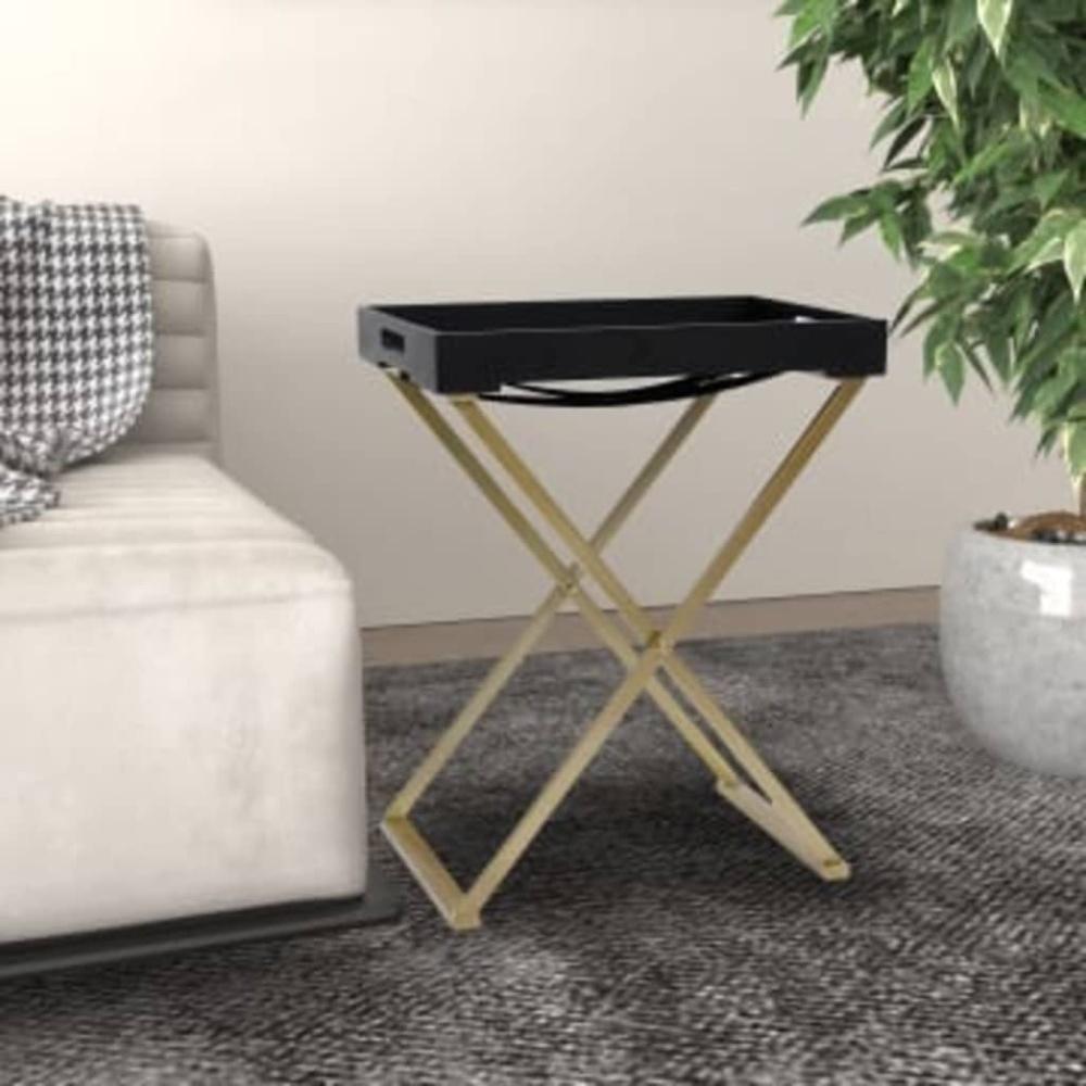vidaXL Klapptisch Golden und Schwarz 48x34x61 cm MDF 331659 Bild 1