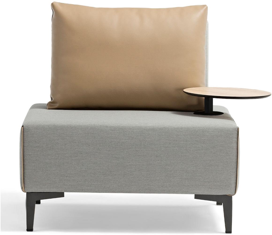 Inko Multifunktions-Sessel Lavacca light grey/caramell variabler Loungesessel Outdoorsessel 85x85x42 Bild 1