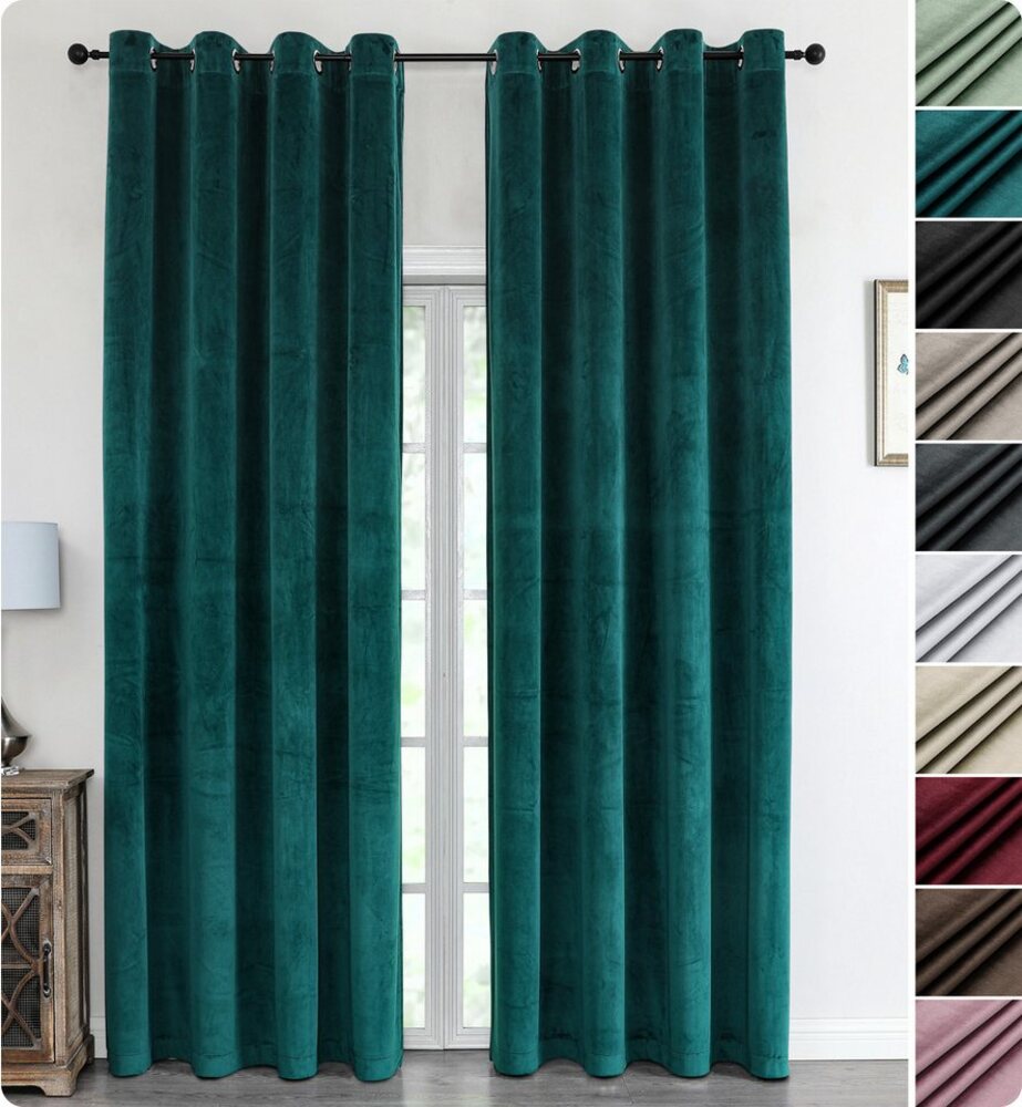 Beautex Verdunkelungsvorhang Samt Vorhang Ösen Gardine Velvet blickdicht abdunkelnd, Ösen (1 St), abdunkelnd Bild 1