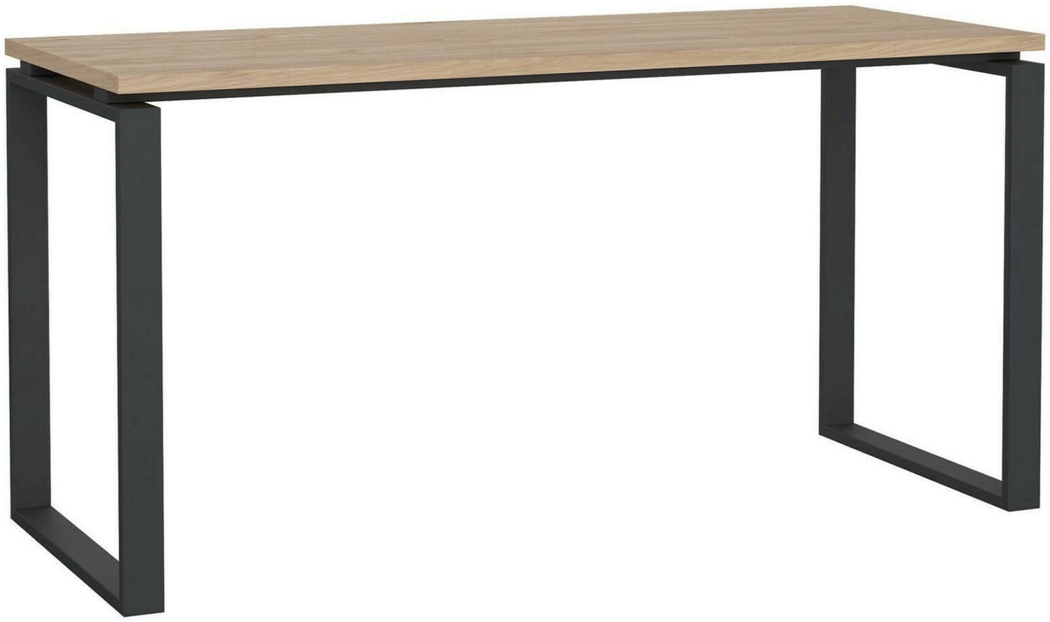 Dmora Schreibtisch Arignano, Mehrzweckschreibtisch, Bürotisch für PC, Eckschreibtisch, 150x60 h76 cm, Eiche und Grau Bild 1
