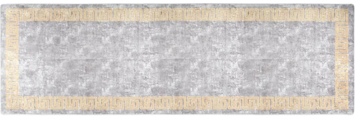 vidaXL Teppich Waschbar 80x300 cm Grau Rutschfest 337935 Bild 1