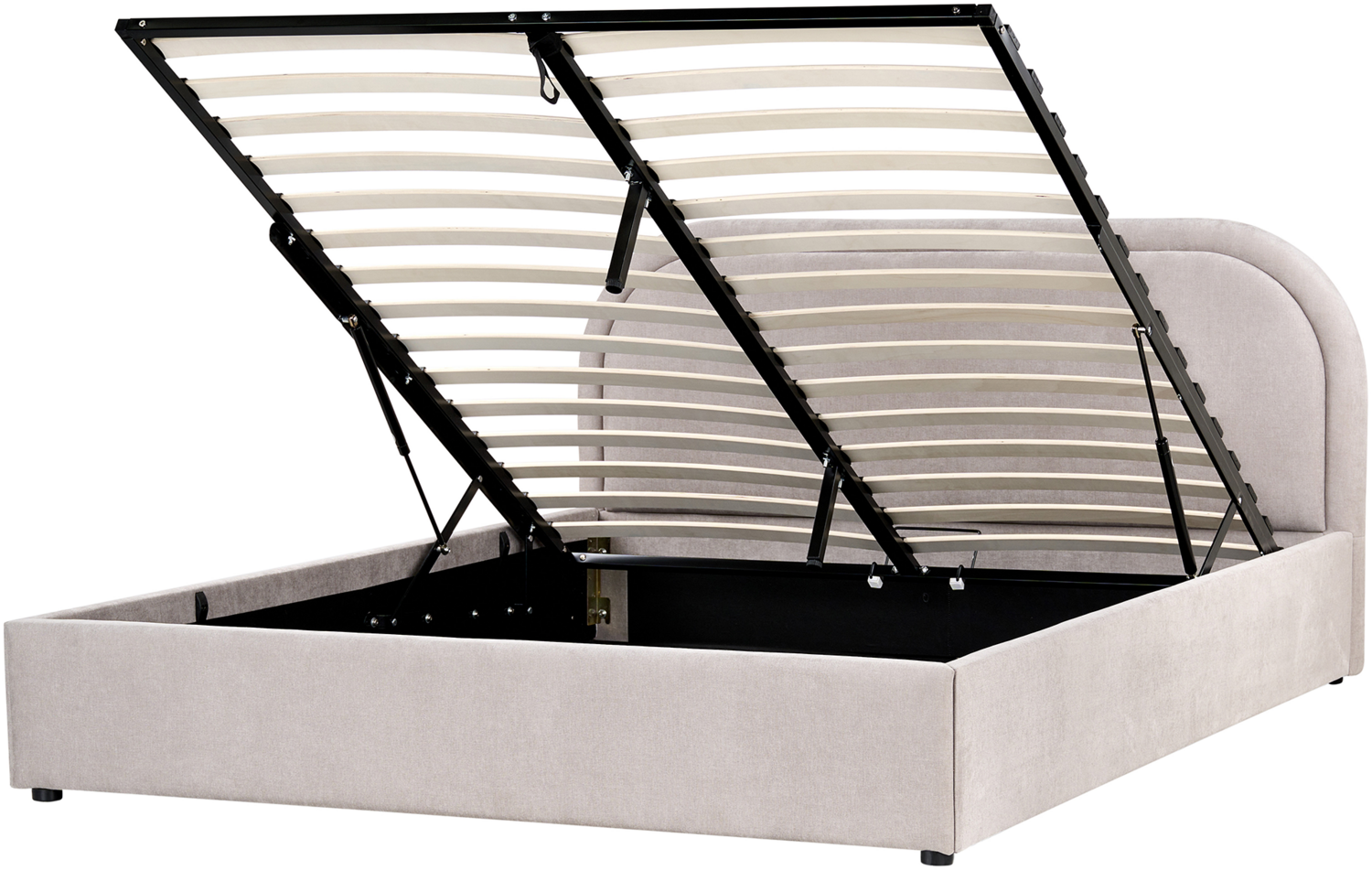 Bett mit Stauraum Stoff QUILLIEN 160 x 200 cm Taupe Bild 1