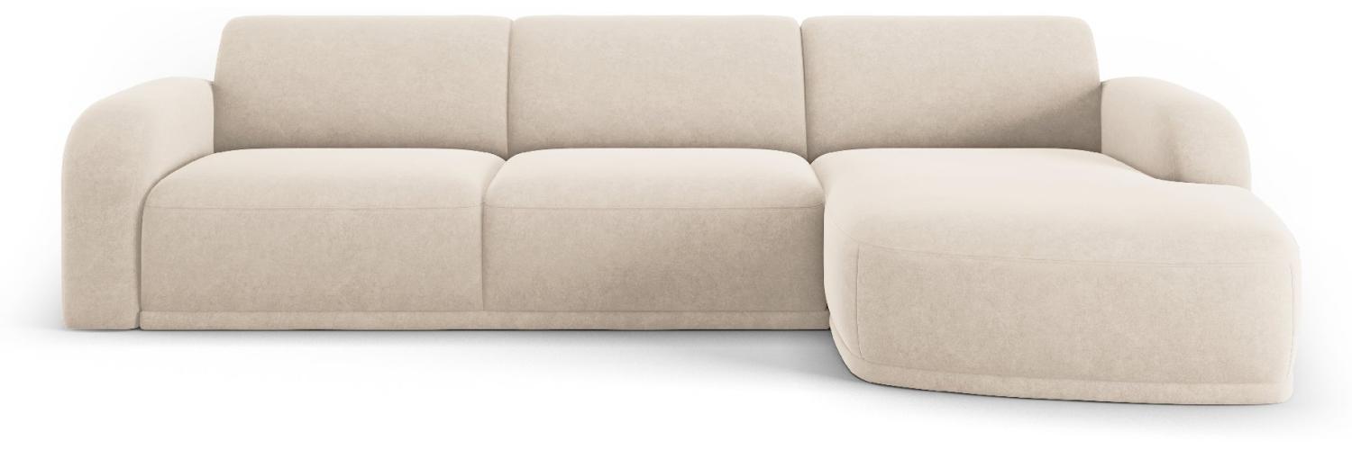 Micadoni Ecksofa Erin 4-Sitzer Rechts Samtstoff Beige Bild 1