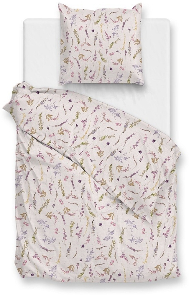 Zo! Home Cotton Bettwäsche 155x220 Paco pink Blütenrispen Gräser rosa flieder Bild 1
