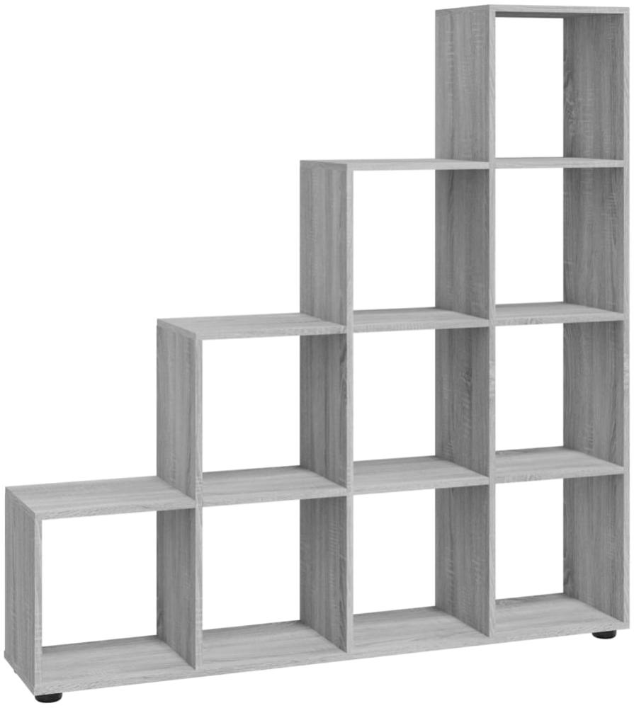 vidaXL Treppenregal Grau Sonoma 142 cm Holzwerkstoff 342601 Bild 1