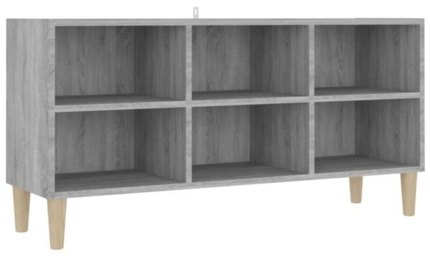 TV-Schrank mit Massivholz-Beinen Grau Sonoma 103,5 x 30 x 50 cm Bild 1