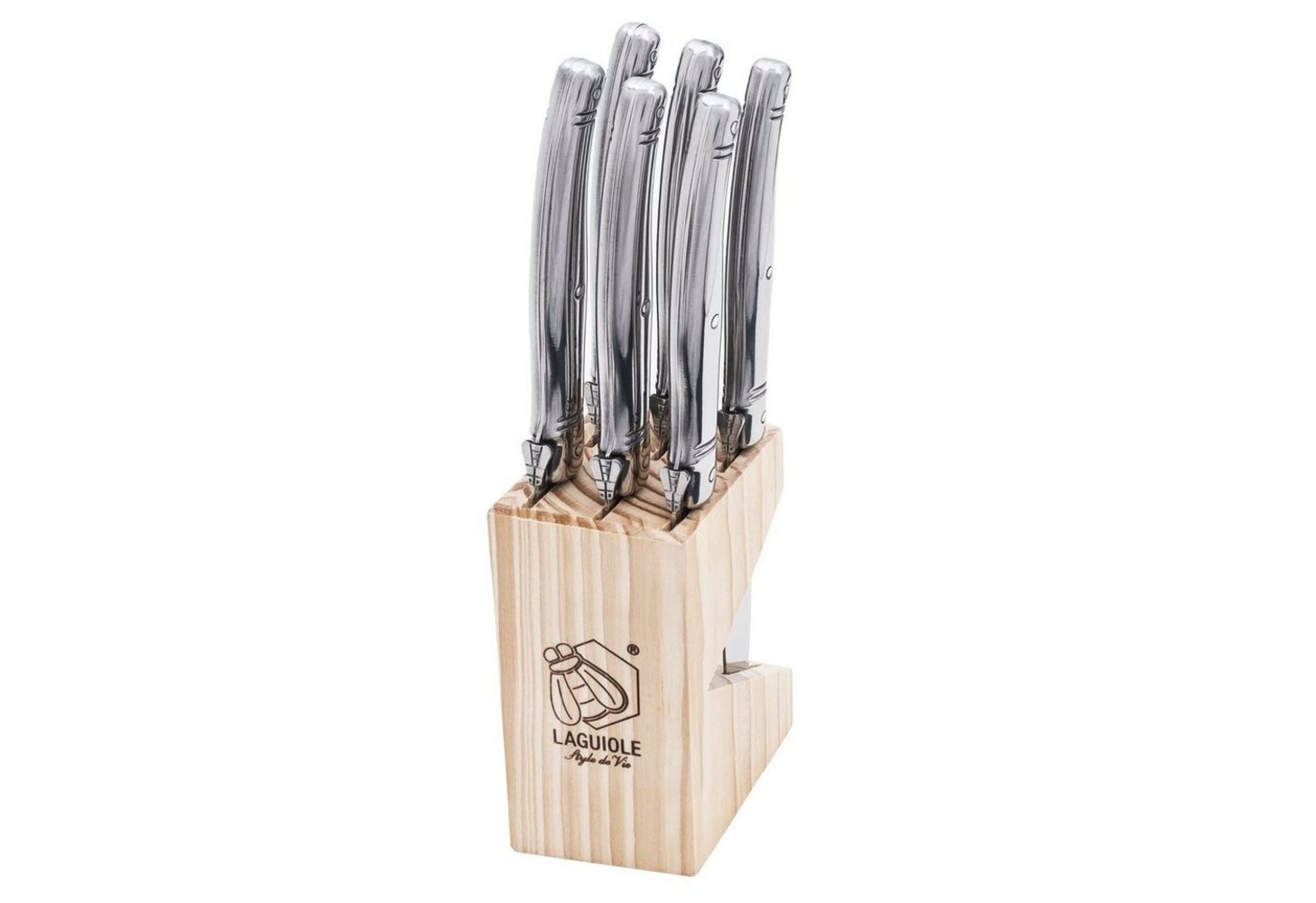 Laguiole Style de Vie Steakmesser LAGUIOLE STEAKMESSER SET "CHIARO", 6 Teile, Edelstahl, silberfarben Bild 1