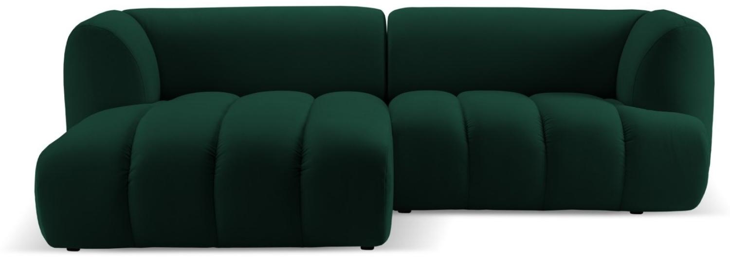 Micadoni Modulares Ecksofa Harry 3-Sitzer Links Samtstoff Flaschengrün Bild 1