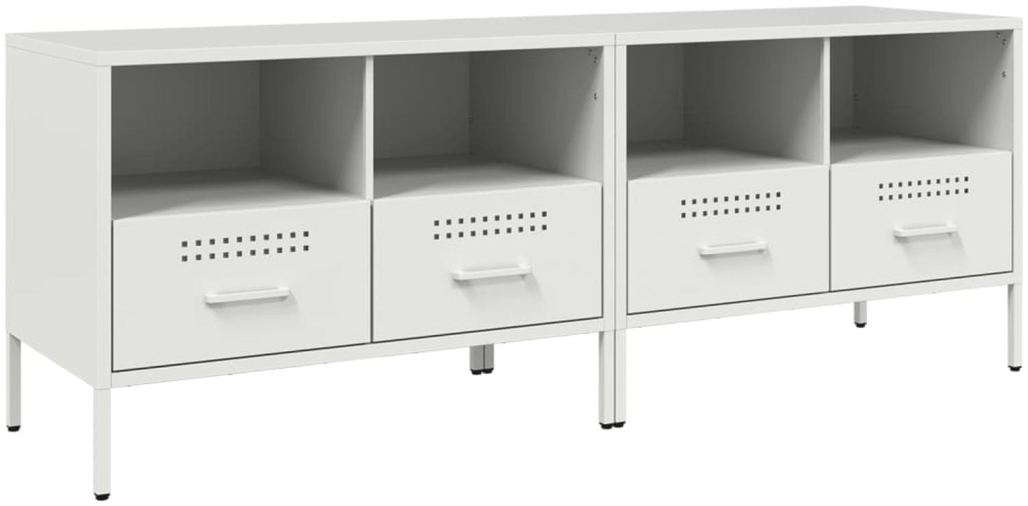 vidaXL TV-Schränke 2 Stk. Weiß 68x39x50,5 cm Stahl 843053 Bild 1