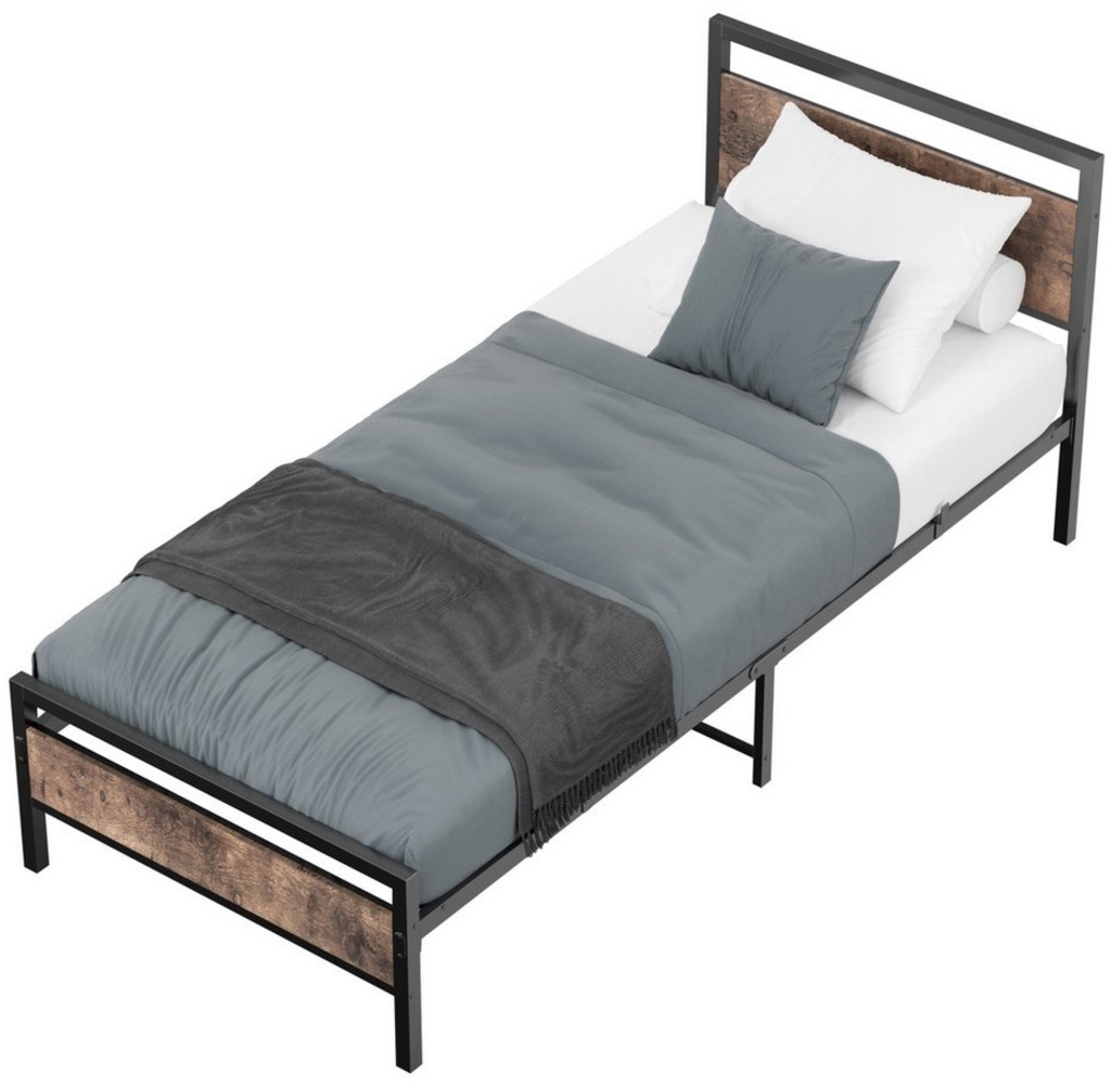 OKWISH Metallbett Jugendbett (mit Lattenrost, Bettrahmen Gästebett Jugendbett 140 x 200 cm, Inklusive Matratze) Bild 1