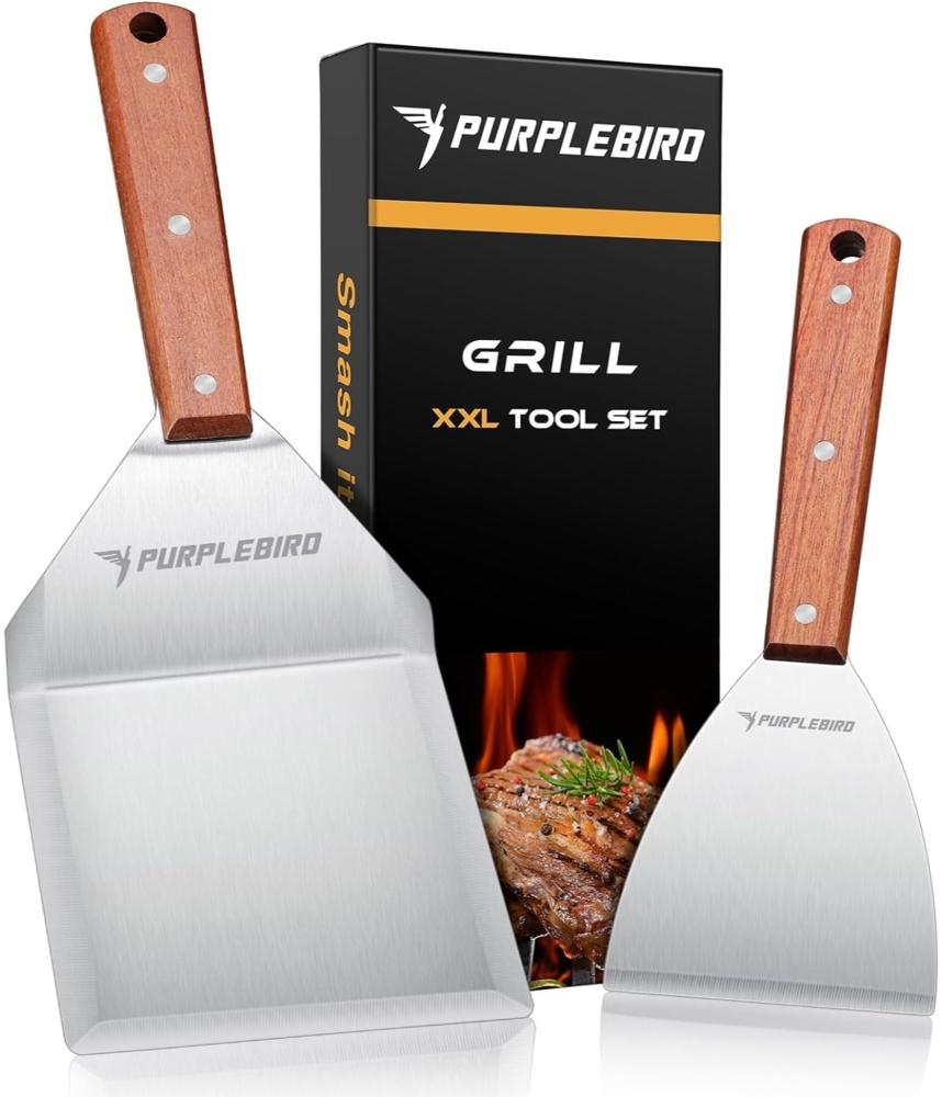 Plancha Set Grillspachtel Groß Grillwender Grillzubehör Geschenke für Männer Bild 1