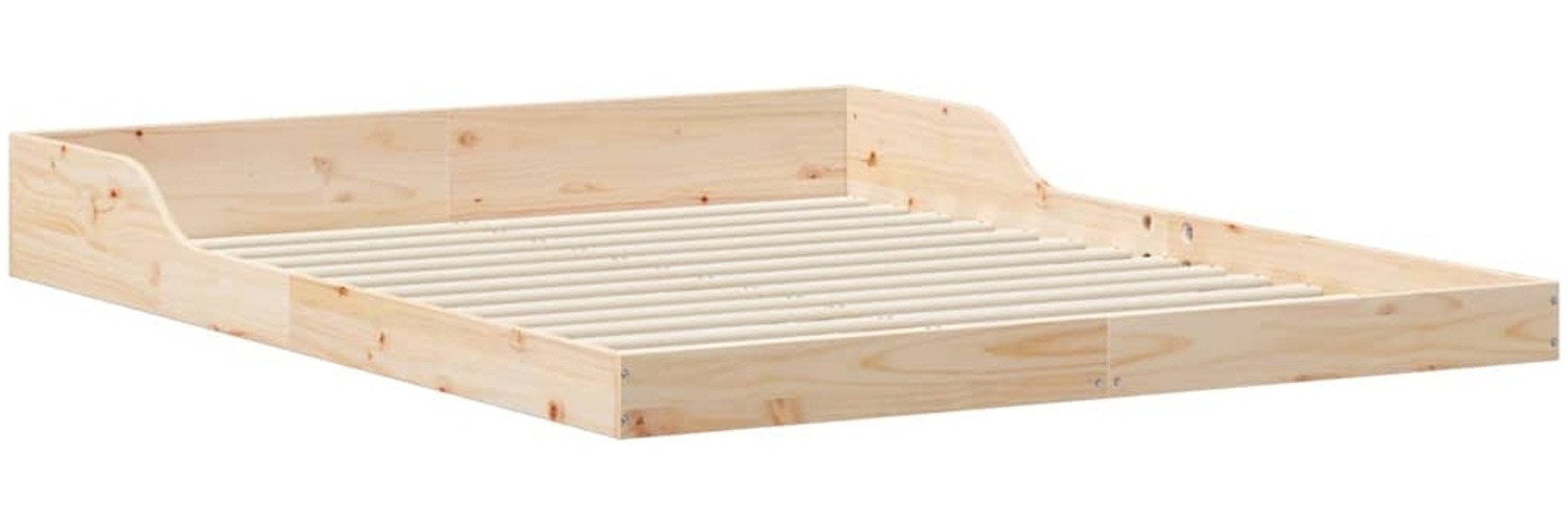 vidaXL Bettrahmen Braun 140 x 200 cm Massives Kiefernholz 873313 Bild 1