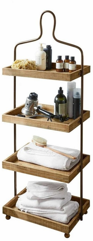 Mirabeau Etagere Etagere Lasse braun/schwarz, Mangoholz (mangifera indica), Gestell: Eisen Bild 1