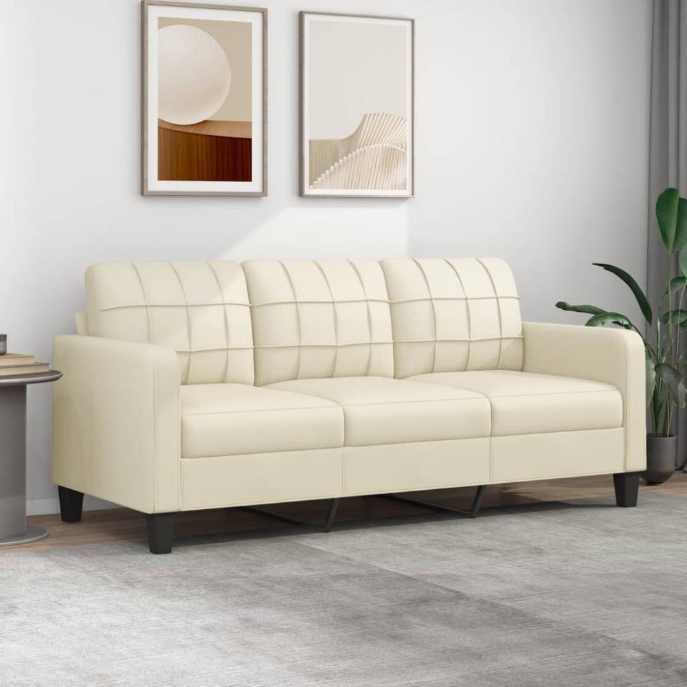 vidaXL 3-Sitzer-Sofa Creme 180 cm Kunstleder 359123 Bild 1