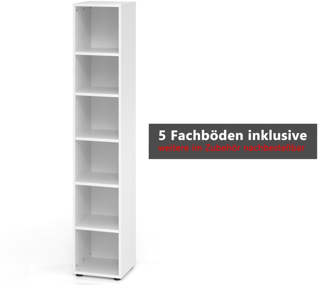 bümö Regal Ahorn, Standregal aus Holz für 6 Ordnerhöhen - Bücherregal groß 40 cm schmal, Aktenregal für Ordner & Bücher, großes Büroregal, Holzregal, Ordnerregal, Buchregal, 964RE-3 Bild 1