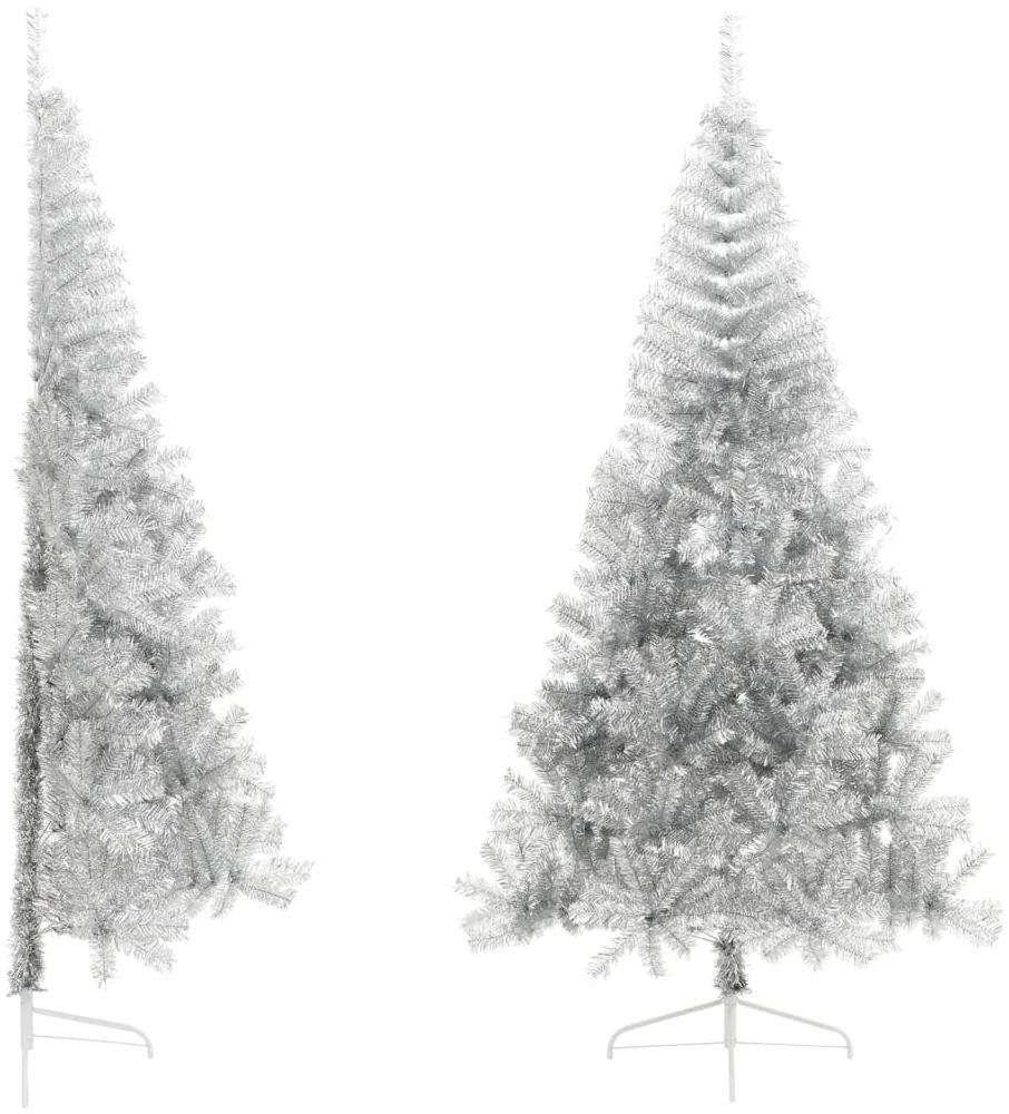 vidaXL Künstlicher Weihnachtsbaum mit Ständer Silber 210 cm PET 344698 Bild 1