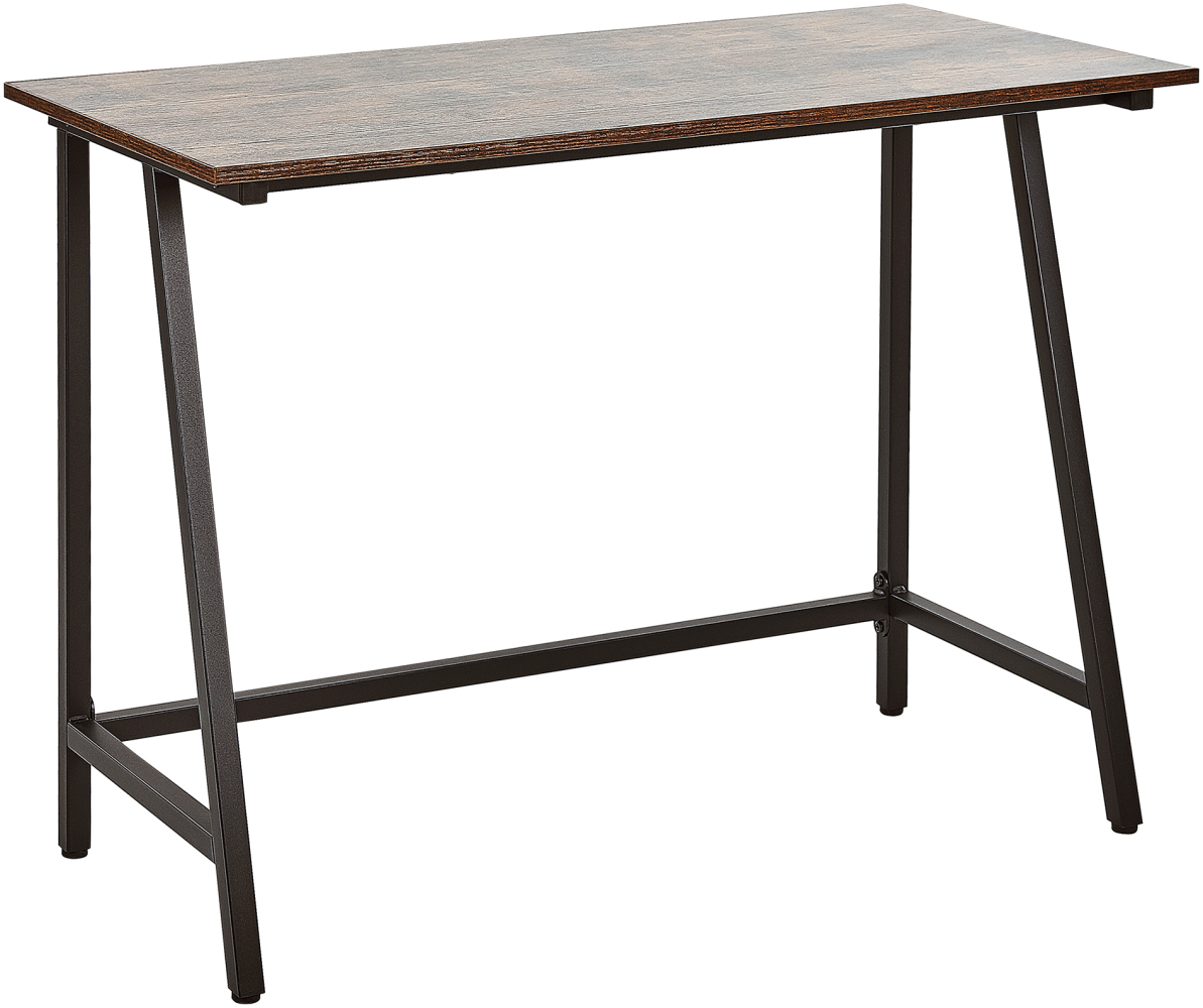 Schreibtisch dunkler Holzfarbton / schwarz 100x50 cm VILSECK Bild 1