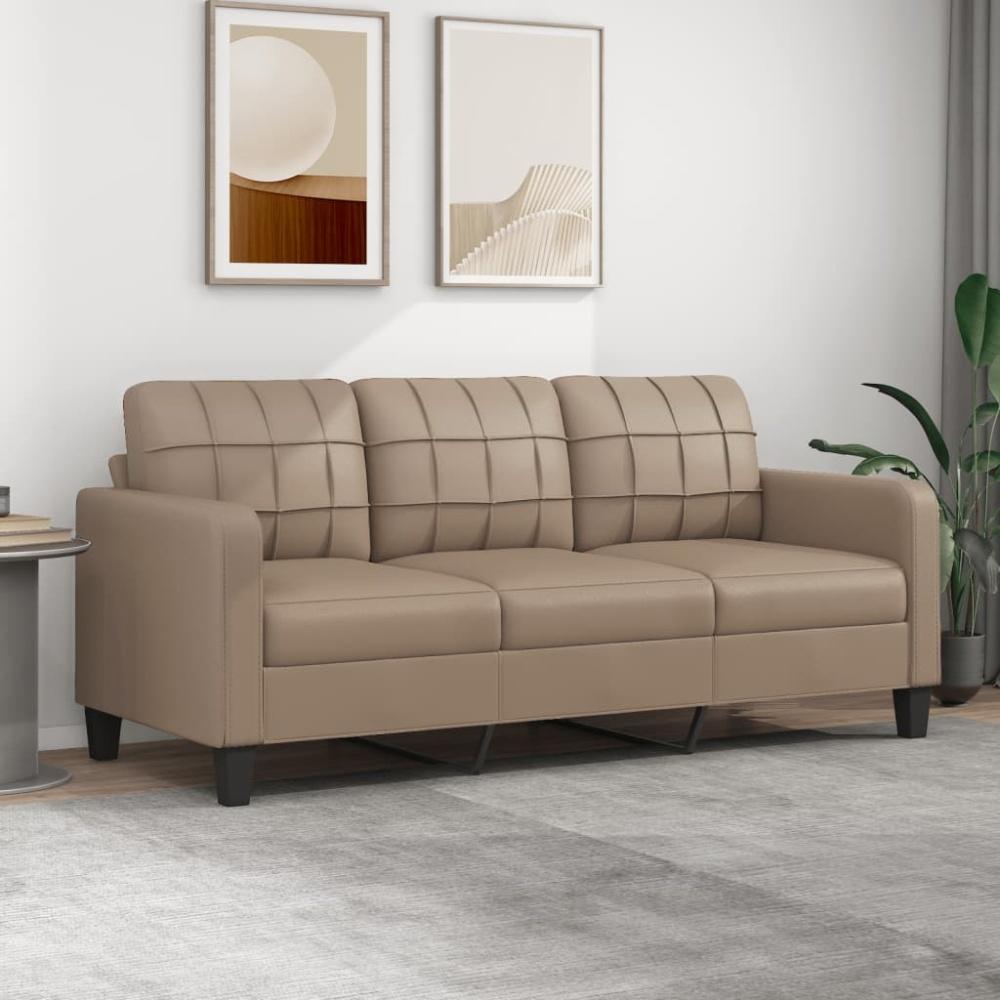 vidaXL 3-Sitzer-Sofa Cappuccino-Braun 180 cm Kunstleder 359126 Bild 1