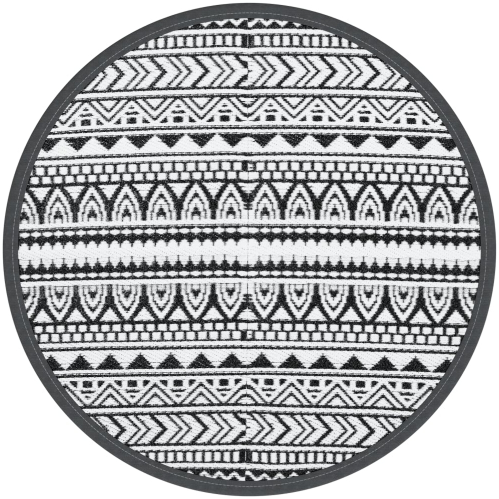 vidaXL Outdoor-Teppich ARAKIL Schwarz Ø120 cm PP 368514 Bild 1