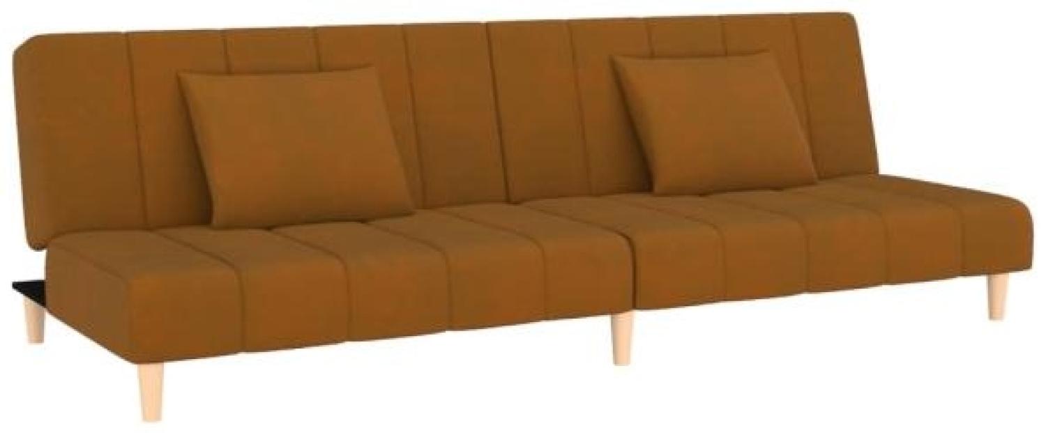 Schlafsofa 2-Sitzer Braun Samt [337376] Bild 1