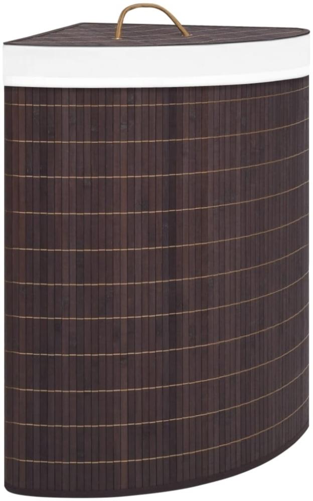 vidaXL Eck-Wäschekorb Bambus Braun 60 L 320760 Bild 1