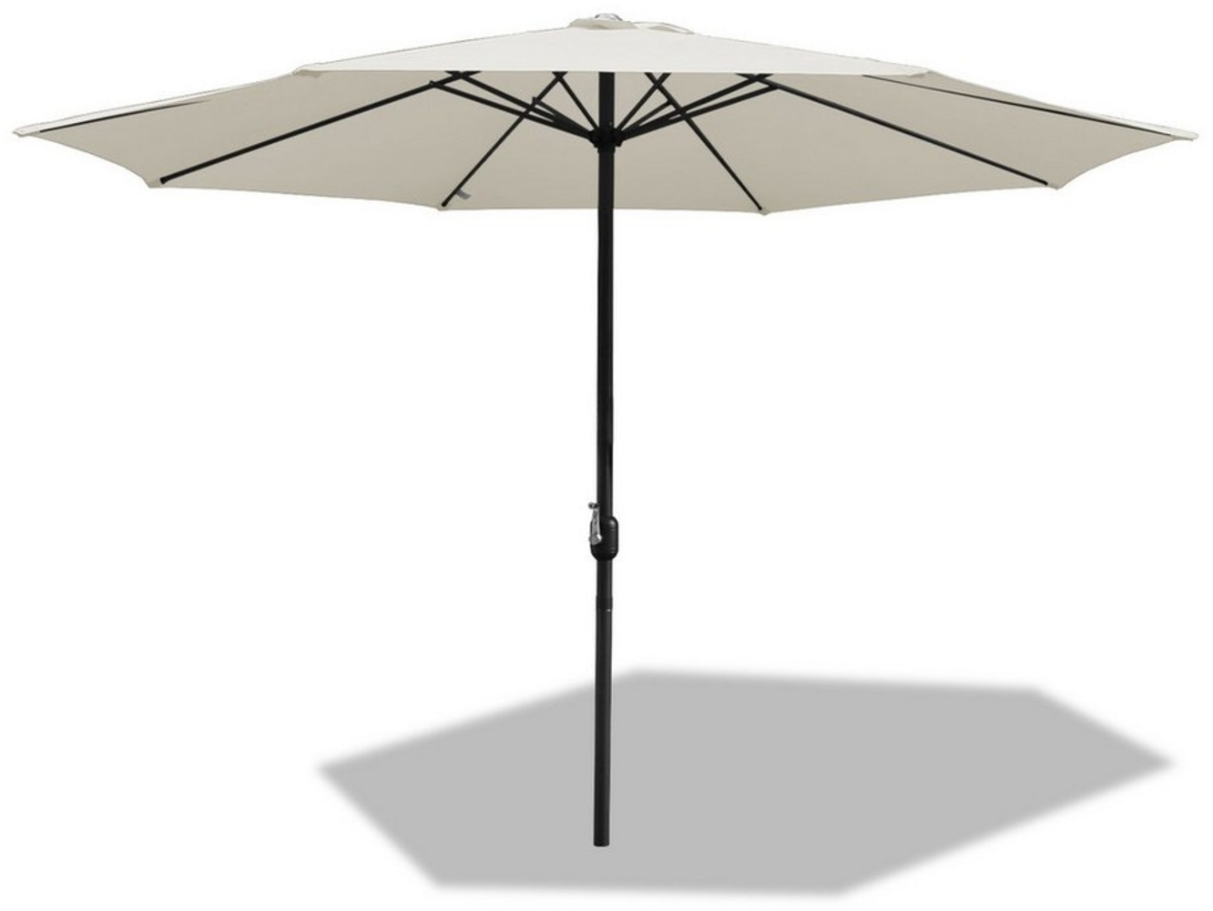 Clanmacy Sonnenschirm Ø3.5m Gartenschirm Ampelschirm Marktschirm Strandschirm UV Beige, LxB: 350x350 cm, Stabiler knickbar/für Garten, Balkon, Terasse/Sonnenschutz Bild 1