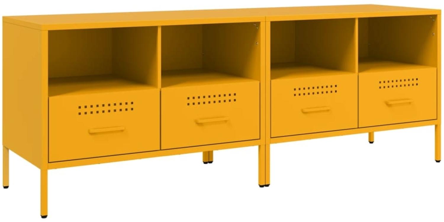 vidaXL TV-Schränke 2 Stk. Senfgelb 68x39x50,5 cm Stahl 843049 Bild 1