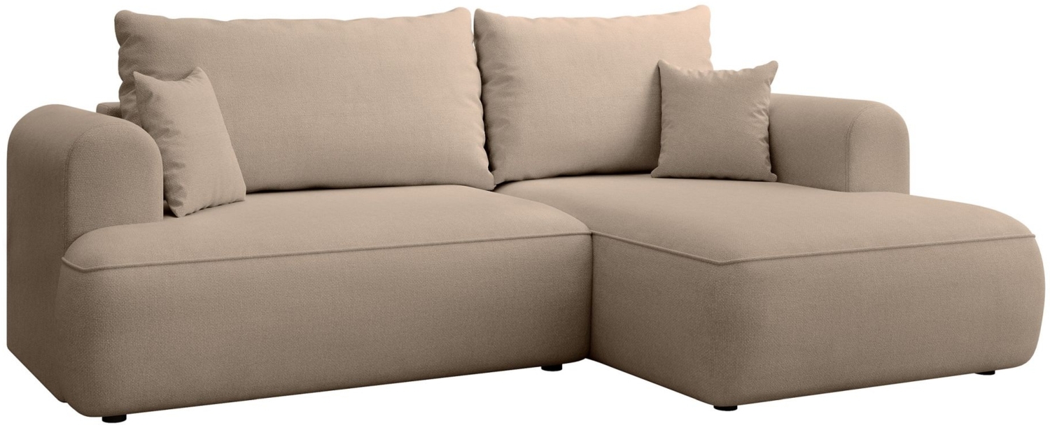 Selsey ''Ovo Mini' Eckschlafsofa rechtsseitig mit Stauraum, Easy-Clean-Chenille-Bezug, beige, 93 x 238 x 156 cm Bild 1