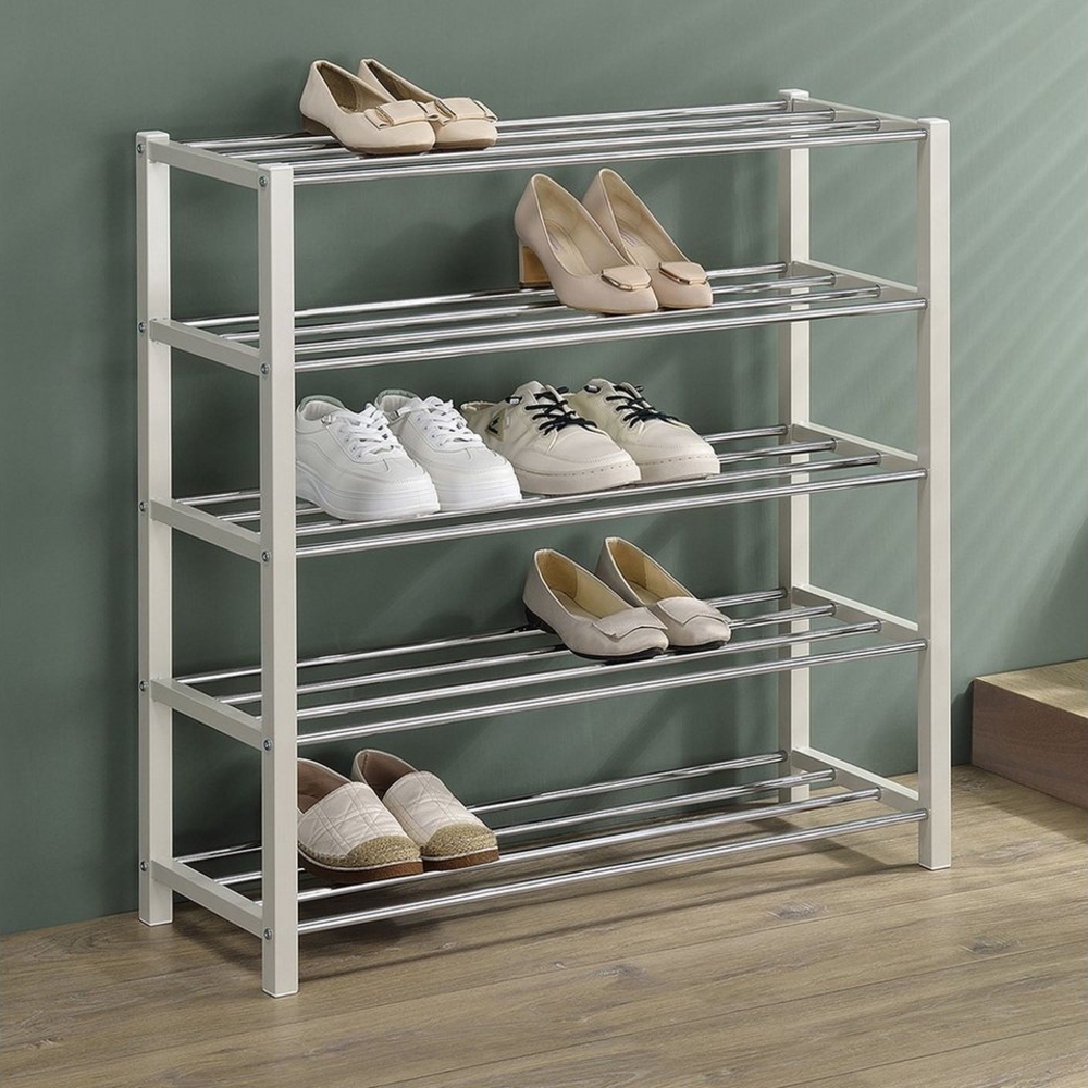 IDIMEX Schuhregal DUBLIN, Schuhständer mit 5 Ablagen, 80cm breit Schuhaufbewahrung Metall beige Bild 1