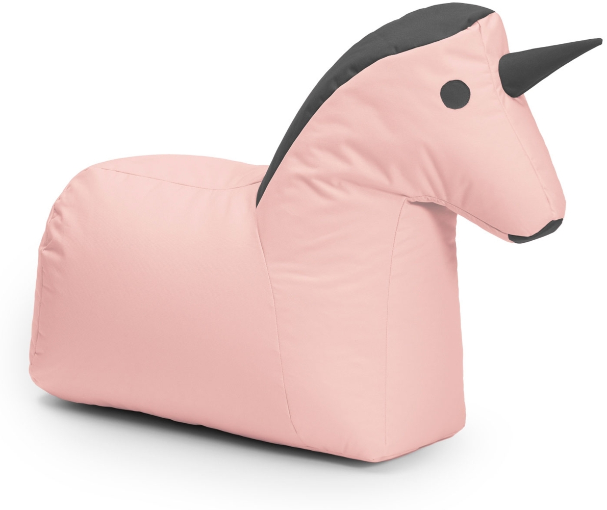 Lumaland Sitzsack Kinder Einhorn Kissen Tier 85x70x45 cm, kuscheliges Sitzkissen, Unicorn Motiv, pflegeleicht Bild 1