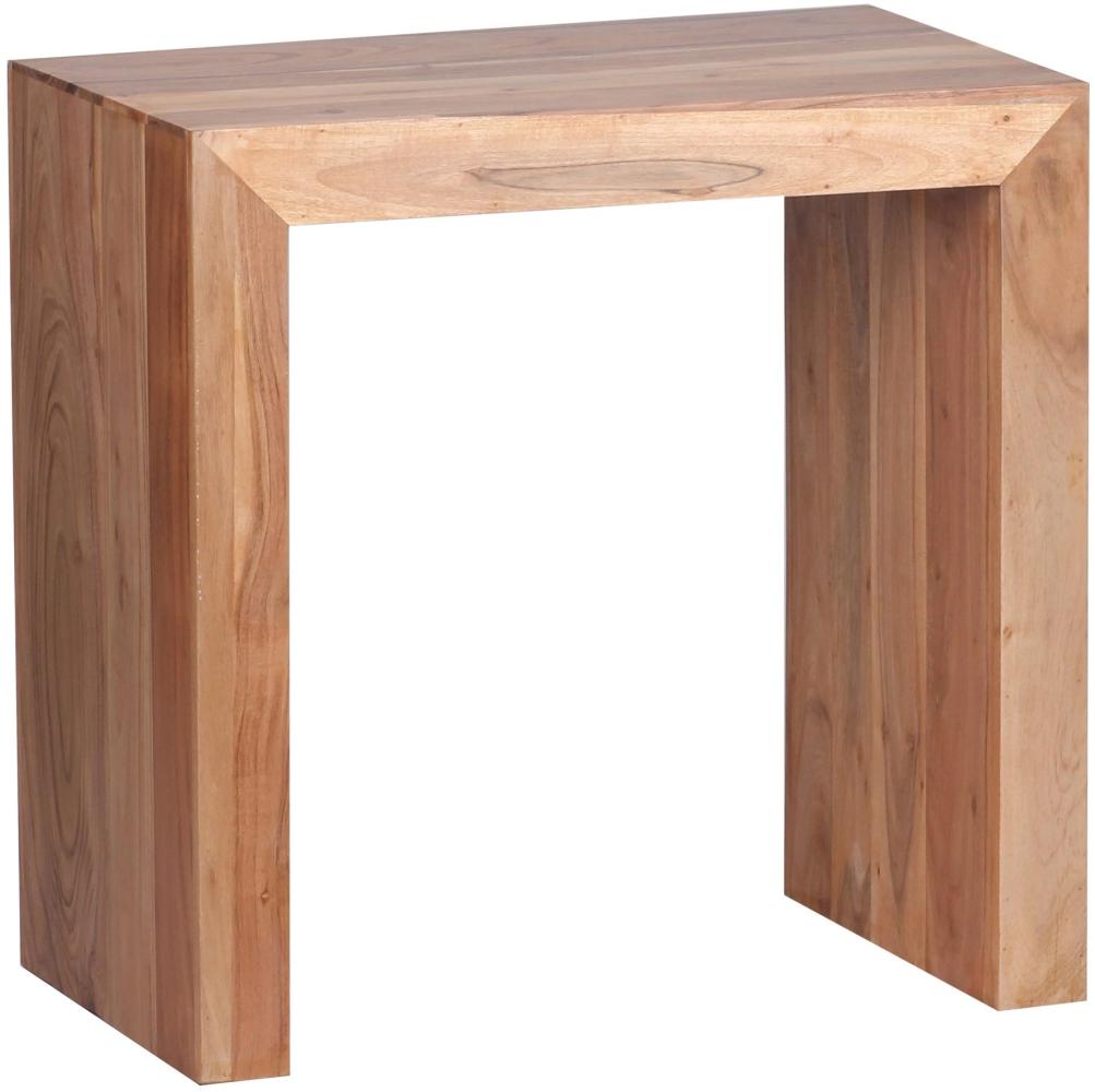 Wohnling Beistelltisch Massivholz 60 x 35 cm Wohnzimmertisch Design braun, Akazie Bild 1