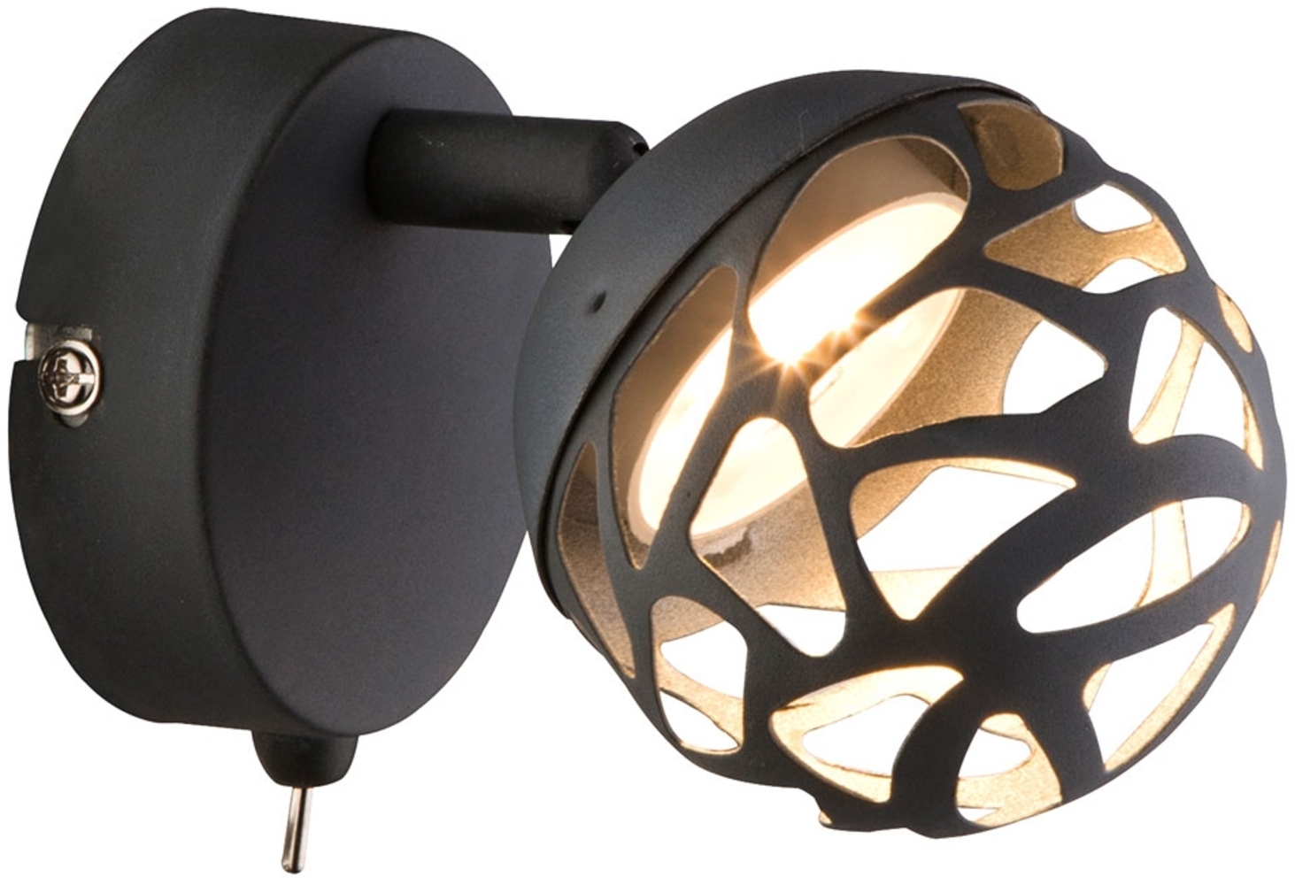 LED Wandlampe, Spot mit Dekorstanzungen, grau H 12 cm Bild 1