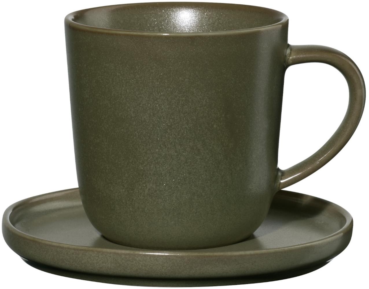 ASA Selection coppa nori Espressotasse mit Unterer, Espresso Tasse, Kaffeetasse, Untertasse, Porzellan, Grün, 80 ml, 19011192 Bild 1