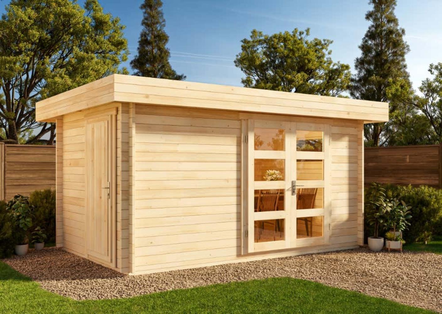 Alpholz 2-Raum Gartenhaus Kampen Gartenhaus aus Holz Holzhaus mit 40 mm Wandstärke Blockbohlenhaus mit Montagematerial Bild 1