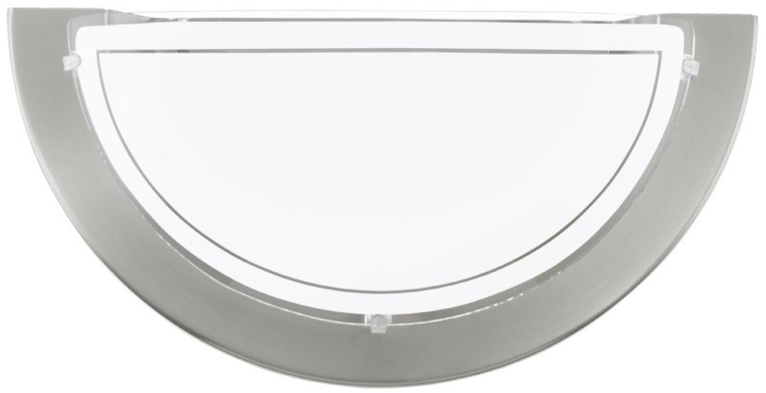 Eglo 83163 Wandleuchte PLANET 1 E27 max. 1X40W Stahl nickel-matt, Glas lackiert klar L:29cm H:14,5cm dimmbar Bild 1