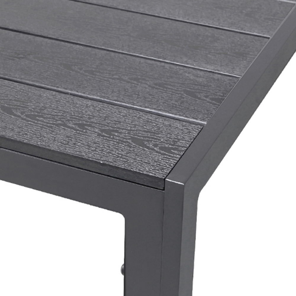 Holzimitat Gartentisch Outdoortisch Aluminium Anthrazit 90x90x74cm Bild 1