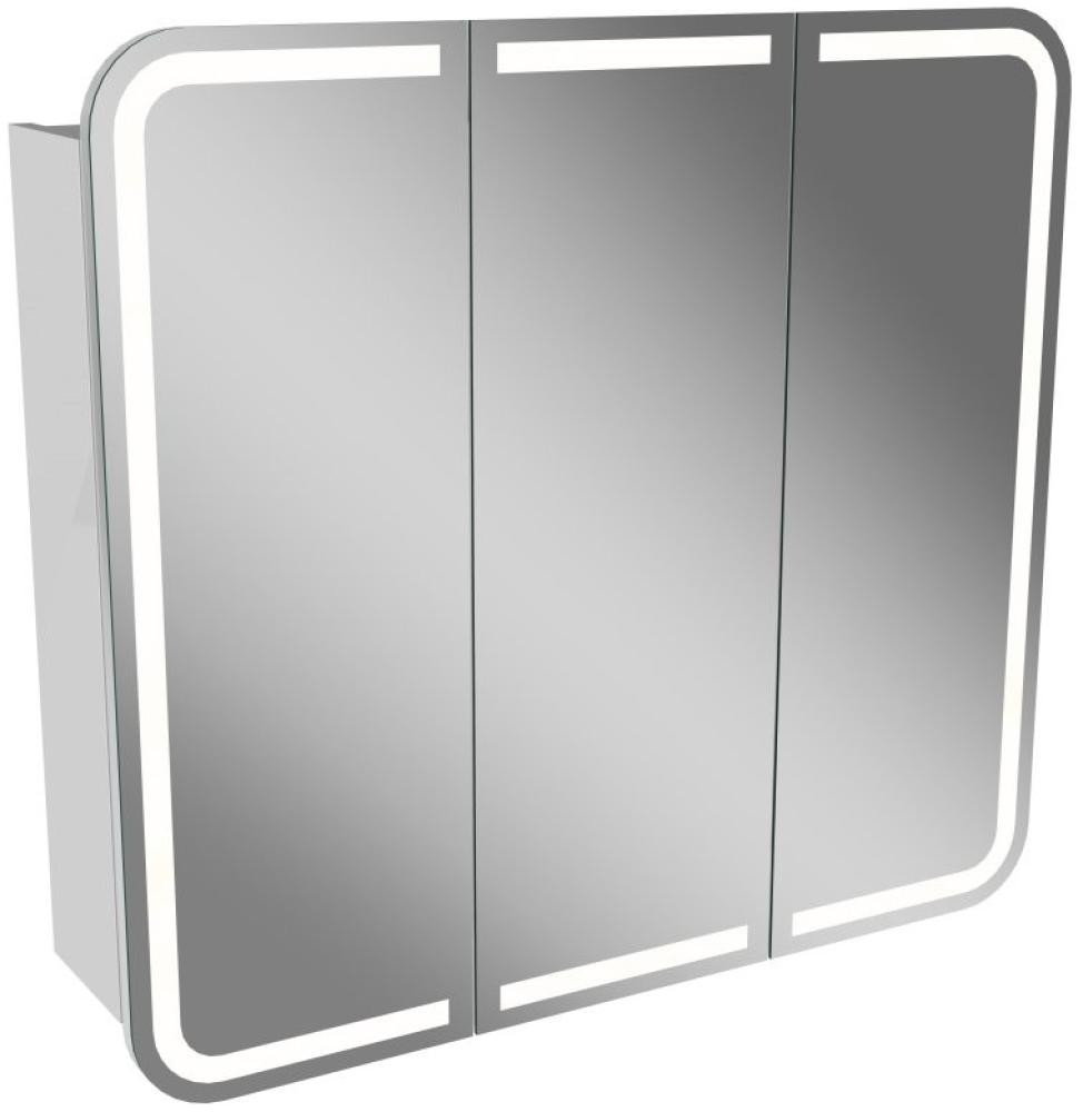 Lanzet M9 Spiegelschrank 80 cm mit umlaufender LED-Beleuchtung, Weiß Bild 1