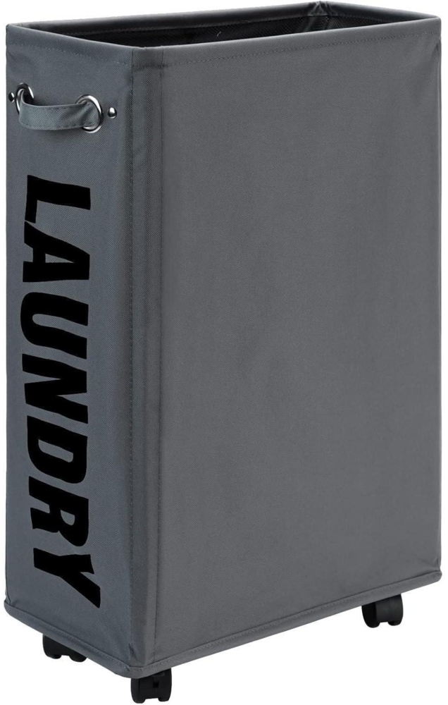 DOKEHOM 25-Inches Große faltbare Wäschekörbe mit Rad und Zusammenklappbarem Bild 1