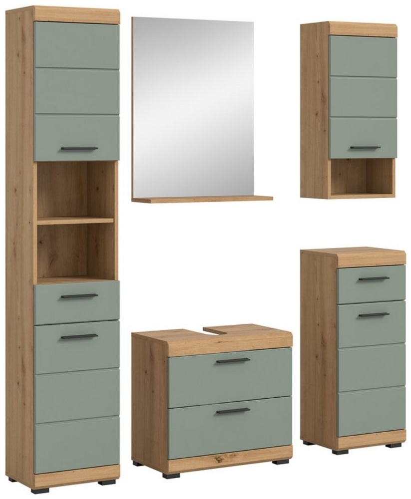 INOSIGN Badmöbel-Set Siena, 5 teilig, bestehend aus:, (Set, 5-St), Hochschrank, WBU, Spiegel, Unterschrank, Hängeschrank Bild 1