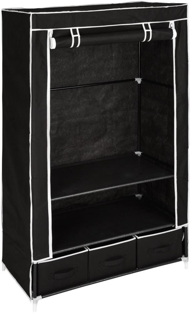 Stoffschrank 3 Fächer inkl. 3 Boxen schwarz Bild 1