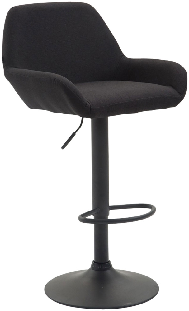 DELUKE® Barhocker DUBLIN - Schwarz, Stoff, Schwarz Barhocker mit Lehne Barstuhl Tresenhocker Tresenstuhl Kneipenhocker Kneipenstuhl Bild 1