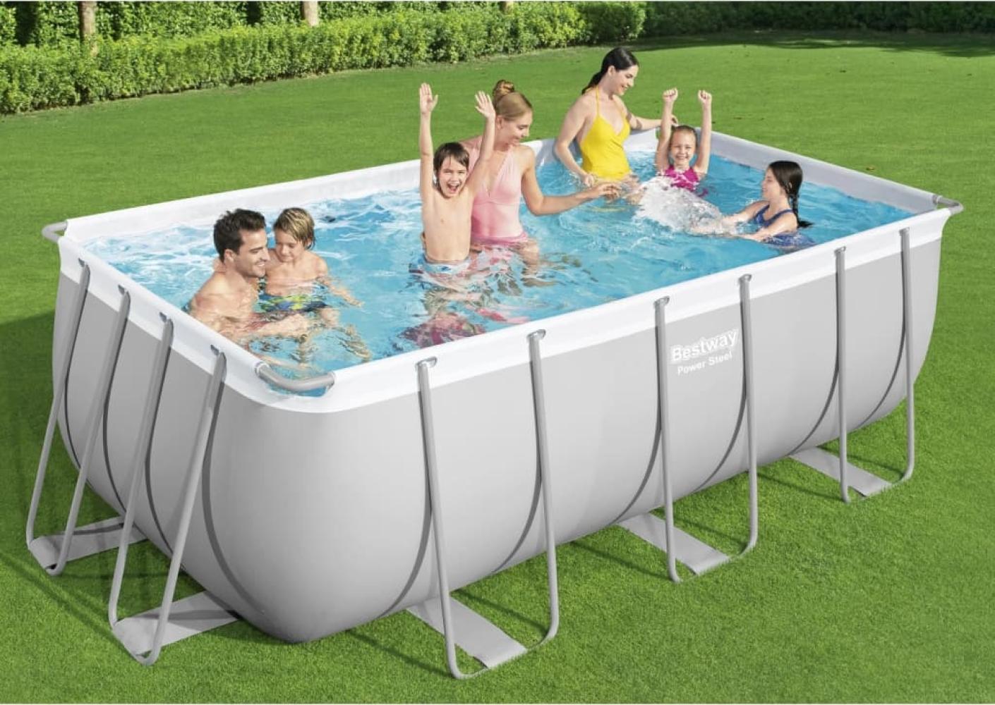 Bestway Power Steel Swimmingpool-Set Rechteckig 412x201x122 cm 92823 Bild 1